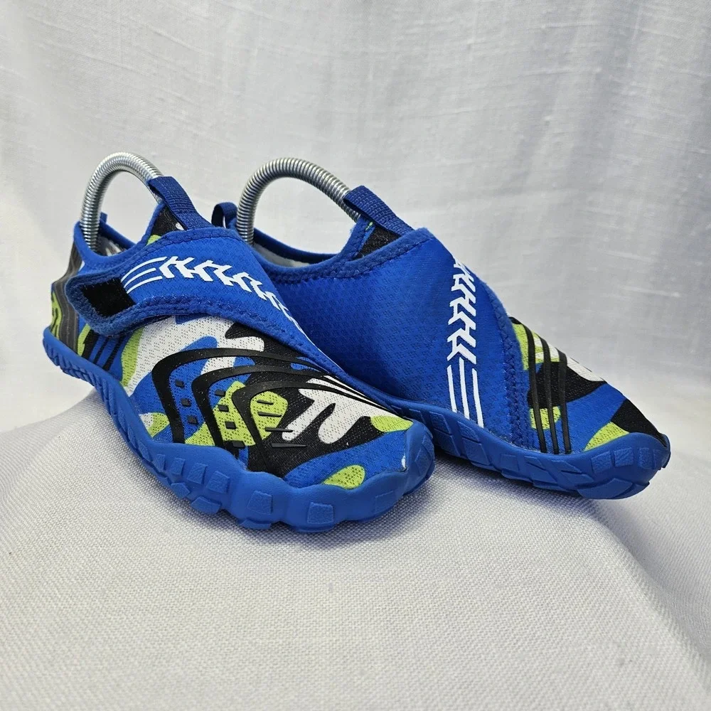 UBFEN Water Shoes Kids Sz 3 35 Blue Camo Aqua Socks Beach Pool Swim Barefoot